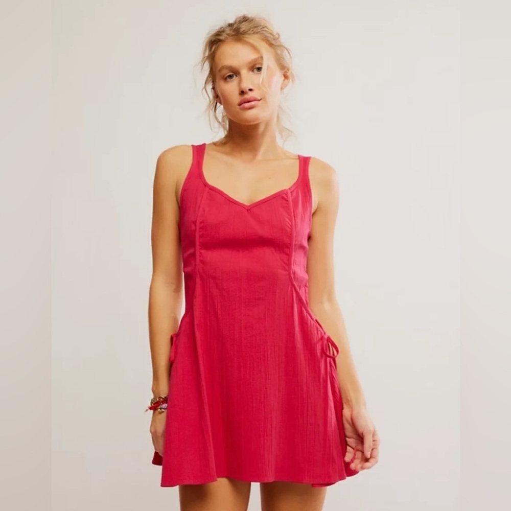 NWT Free People Forever Fancy Pink Mini Dress (love potion)